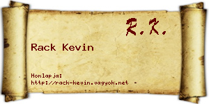 Rack Kevin névjegykártya